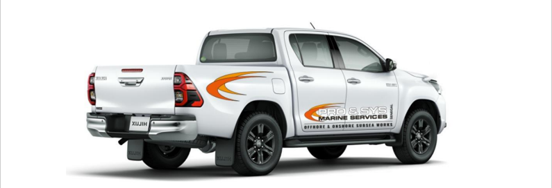 PRO & SYS branded pickup truck for onshore fleet operations